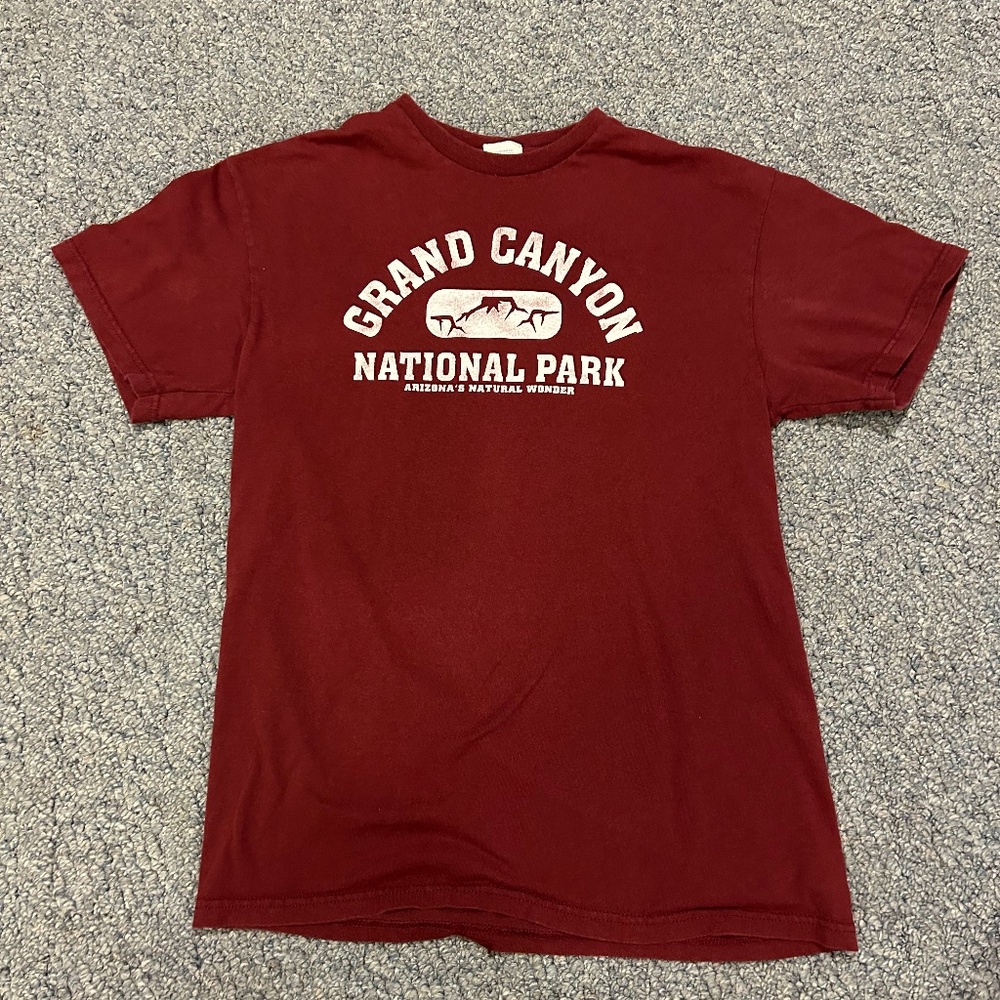 VINTAGE Y2K Grand Canyon National Park Mens M Maroon T Shirt
